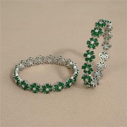 Cz Classic Bangles With Rhodium Plating