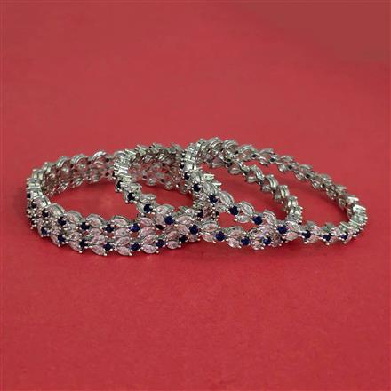 Cz Classic Bangles With Rhodium Plating