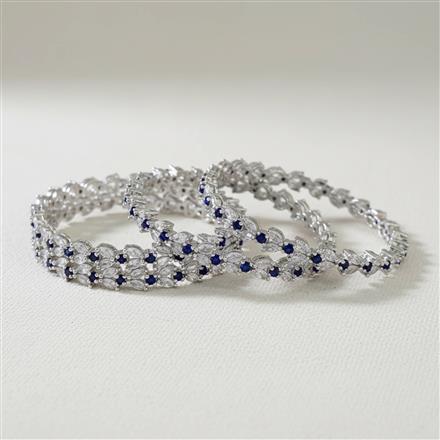 Cz Classic Bangles With Rhodium Plating