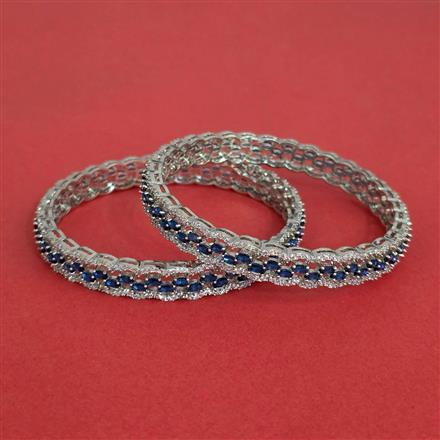 Cz Classic Bangles With Rhodium Plating