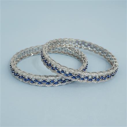 Cz Classic Bangles With Rhodium Plating