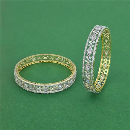 Cz Classic Bangles With 2 Tone Plating