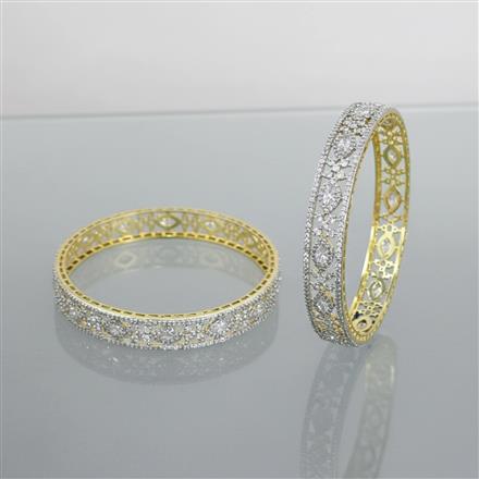 Cz Classic Bangles With 2 Tone Plating
