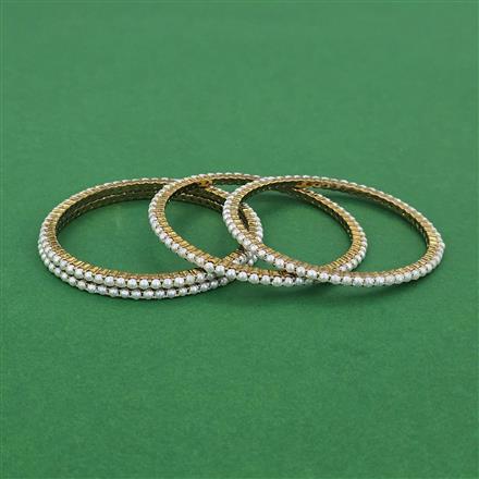 Cz Classic Bangles With Mehndi Plating