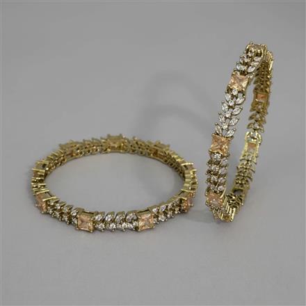 Cz Classic Bangles With Mehndi Plating