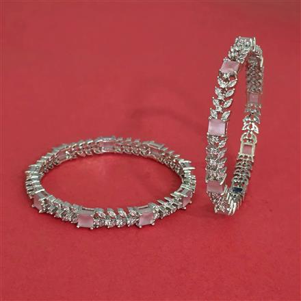 Cz Classic Bangles With Rhodium Plating