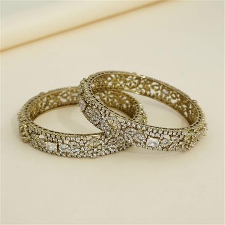 Cz Classic Bangles With Mehndi Plating