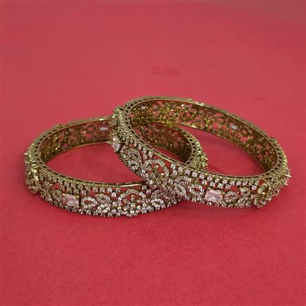 Cz Classic Bangles With Mehndi Plating