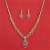 Cubic Zirconia Classic Necklace Set With 2 Tone Rhodium Plating