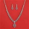 Cubic Zirconia Classic Necklace Set With 2 Tone Rhodium Plating