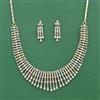 Cz Classic Necklace Set With 2 Tone Rhodium Plating
