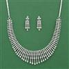 Cz Classic Necklace Set With 2 Tone Rhodium Plating