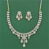 Cz Classic Necklace Set With 2 Tone Rhodium Plating