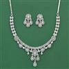 Cz Classic Necklace Set With 2 Tone Rhodium Plating
