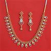 Cubic Zirconia Classic Necklace Set With Mehndi 2 Tone Rhodium Plating