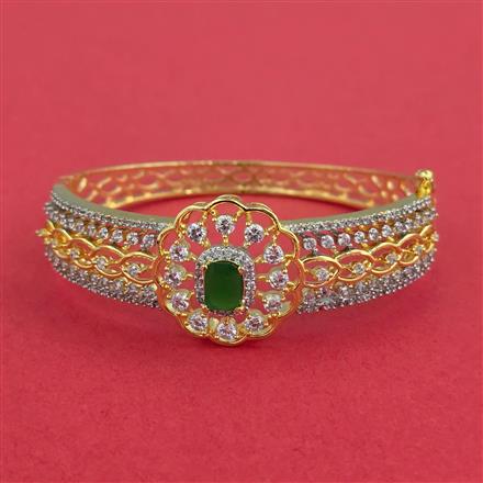 Cubic Zirconia Openable Kada With 2 Tone Plating