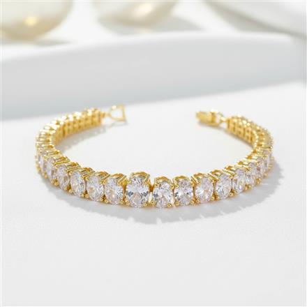 Cz Openable Bracelet With Gold Plating