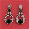 Cz Classic Earring With Rhodium Plating