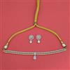 Cubic Zirconia Delicate Necklace Set With 2 Tone Plating