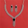 Cubic Zirconia Classic Necklace Set With Rhodium Plating