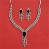 Cubic Zirconia Classic Necklace Set With Rhodium Plating
