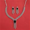 Cubic Zirconia Classic Necklace Set With Rhodium Plating