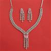 Cubic Zirconia Classic Necklace Set With Rhodium Plating