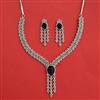Cubic Zirconia Classic Necklace Set With Rhodium Plating