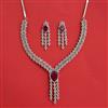 Cubic Zirconia Classic Necklace Set With Rhodium Plating