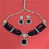 Cubic Zirconia Choker Necklace Set With Rhodium Plating
