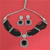 Cubic Zirconia Choker Necklace Set With Rhodium Plating