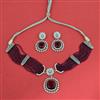 Cubic Zirconia Choker Necklace Set With Rhodium Plating