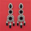 Cubic Zirconia Long Earring With Rhodium Plating