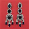Cubic Zirconia Long Earring With Rhodium Plating