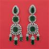 Cubic Zirconia Long Earring With Rhodium Plating
