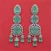 Cubic Zirconia Long Earring With Rhodium Plating