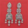 Cubic Zirconia Long Earring With Rhodium Plating