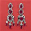 Cubic Zirconia Long Earring With Rhodium Plating