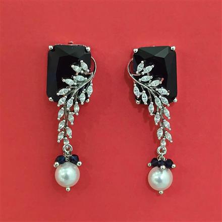 Cubic Zirconia Classic Earring With Rhodium Plating