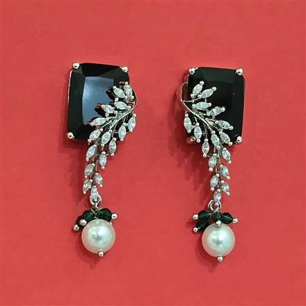 Cubic Zirconia Classic Earring With Rhodium Plating