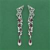 Cz Classic Earring With Rhodium Plating