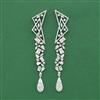 Cz Classic Earring With Rhodium Plating