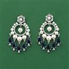 Cz Moti Earring With Rhodium Plating