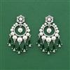 Cz Moti Earring With Rhodium Plating