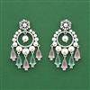 Cz Moti Earring With Rhodium Plating