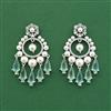 Cz Moti Earring With Rhodium Plating