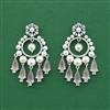 Cz Moti Earring With Rhodium Plating