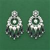 Cz Moti Earring With Rhodium Plating