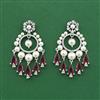 Cz Moti Earring With Rhodium Plating