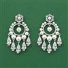 Cz Moti Earring With Rhodium Plating